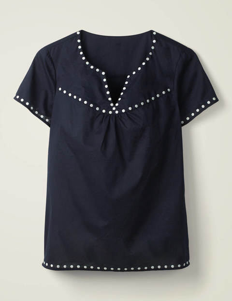 Top Leandra brodé - Bleu marine Top Leandra brodé - Bleu marine
