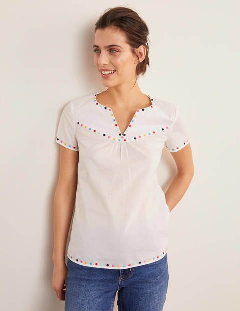 Top Leandra brodé - Blanc Top Leandra brodé - Blanc