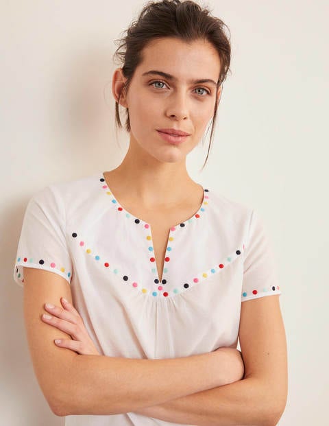 Top Leandra brodé - Blanc Top Leandra brodé - Blanc