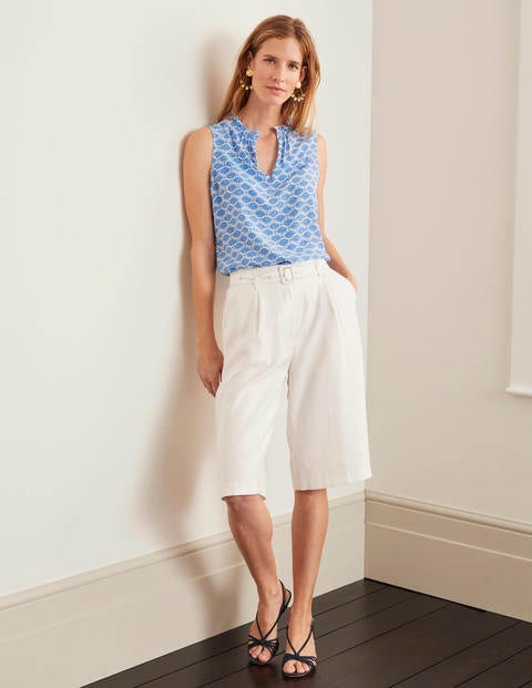 Christabel Top - Bold Blue, Deco Palm Christabel Top - Bold Blue, Deco Palm