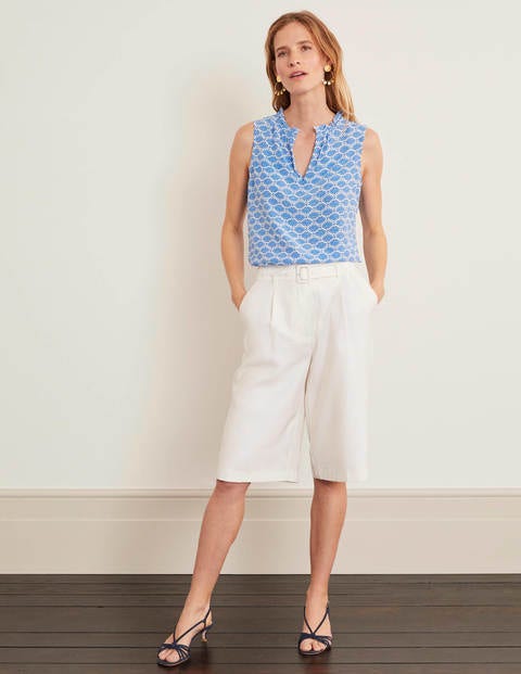 Christabel Top - Bold Blue, Deco Palm Christabel Top - Bold Blue, Deco Palm