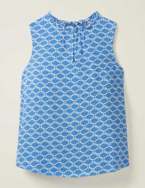 Christabel Top - Bold Blue, Deco Palm Christabel Top - Bold Blue, Deco Palm