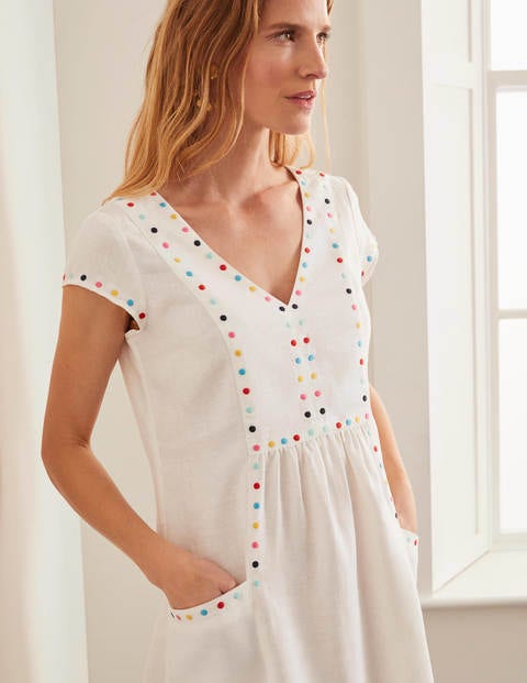 Leandra Embroidered Dress - White Leandra Embroidered Dress - White