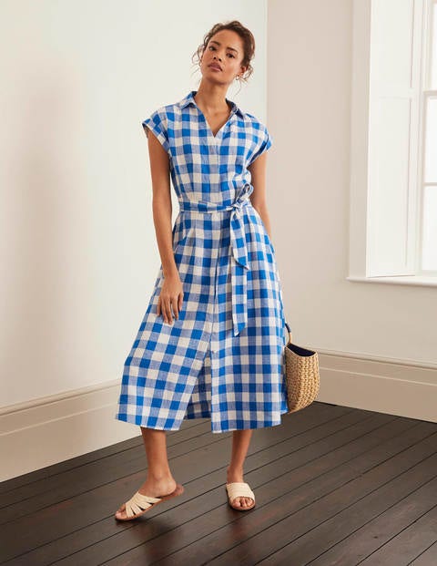 boden white linen dress