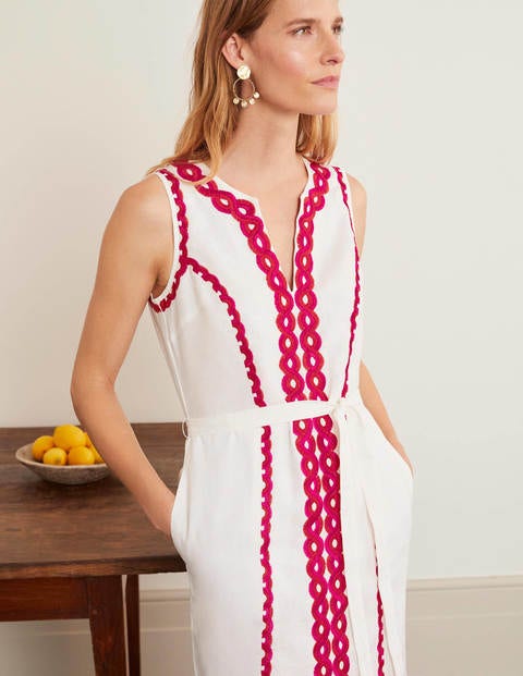 Cora Embroidered Midi Dress - White Cora Embroidered Midi Dress - White