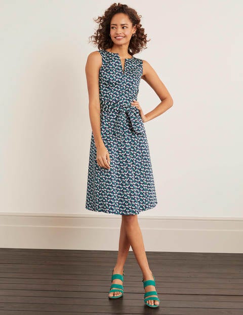 Mischa Belted Dress - Navy, Daisy Petals Mischa Belted Dress - Navy, Daisy Petals