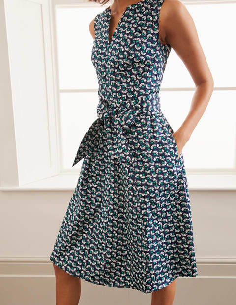 Mischa Belted Dress - Navy, Daisy Petals Mischa Belted Dress - Navy, Daisy Petals