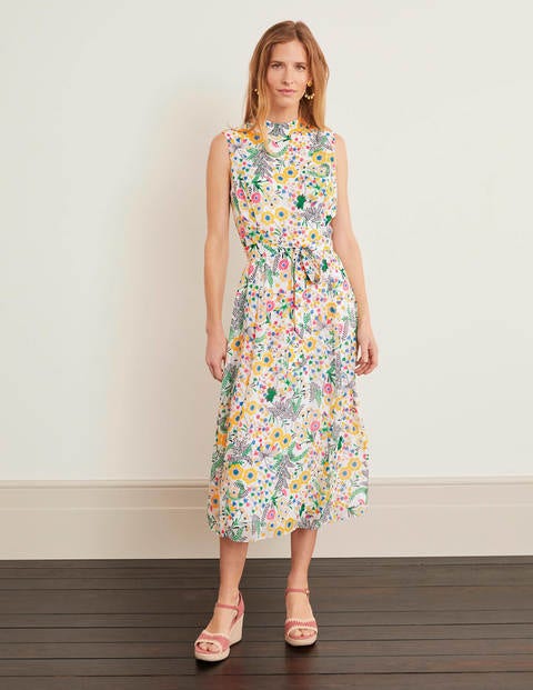 Zada Midikleid - Naturweiß, Feldblumen Zada Midikleid - Naturweiß, Feldblumen