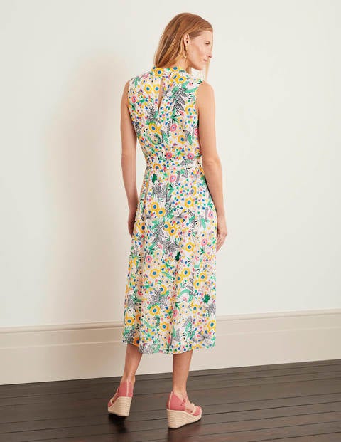 Zada Midikleid - Naturweiß, Feldblumen Zada Midikleid - Naturweiß, Feldblumen