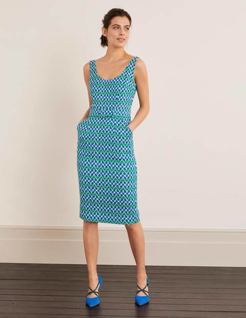 May Textured Dress - Rich Emerald, Deco Fan May Textured Dress - Rich Emerald, Deco Fan