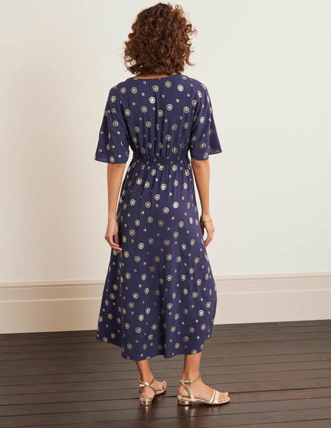 Rosie Maxi Dress - Navy and Gold, Stamp Block Rosie Maxi Dress - Navy and Gold, Stamp Block