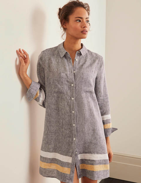 Lisbon Linen Tunic - Navy Lisbon Linen Tunic - Navy