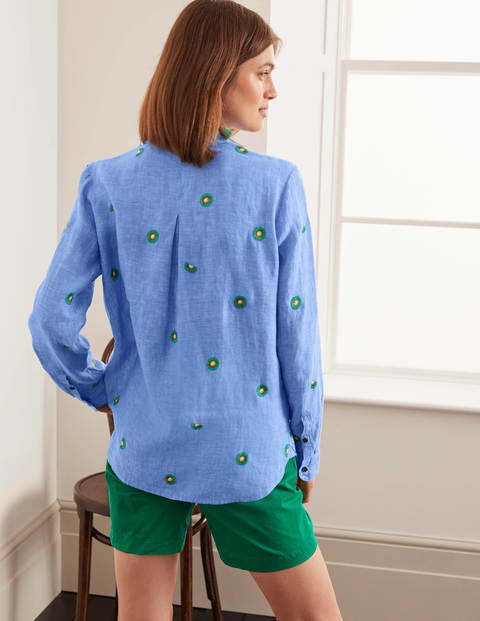 Chemise Brodée En Lin - Chambray avec broderie kiwi Chemise Brodée En Lin - Chambray avec broderie kiwi