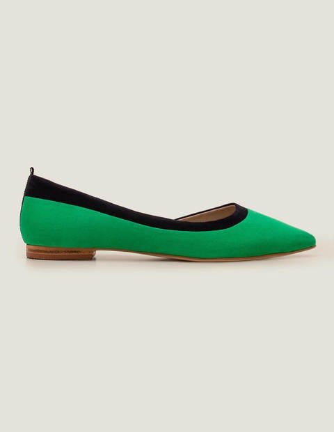 Sophia Pointed Flats - Rich Emerald/Navy Sophia Pointed Flats - Rich Emerald/Navy