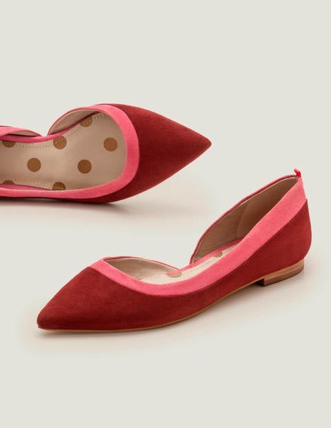 Sophia Pointed Flats - Maroon/Bright Camellia Sophia Pointed Flats - Maroon/Bright Camellia
