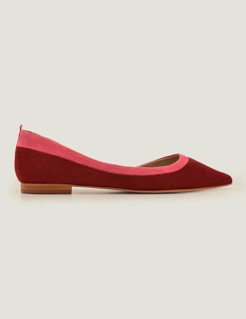 Sophia Pointed Flats - Maroon/Bright Camellia Sophia Pointed Flats - Maroon/Bright Camellia