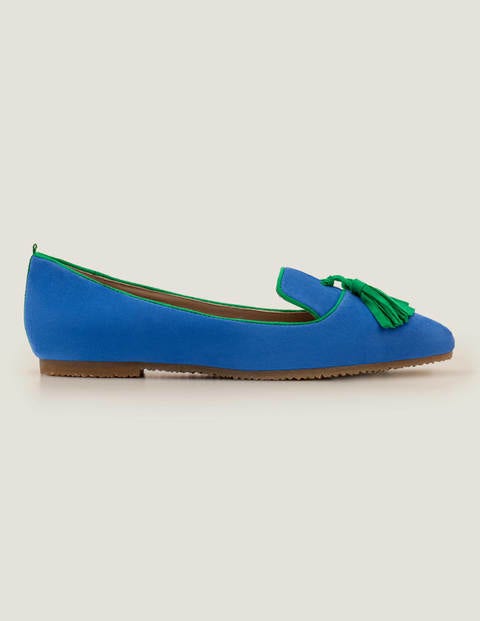 Violet Flache Pumps - Kräftiges Blau/Waldgrün Violet Flache Pumps - Kräftiges Blau/Waldgrün