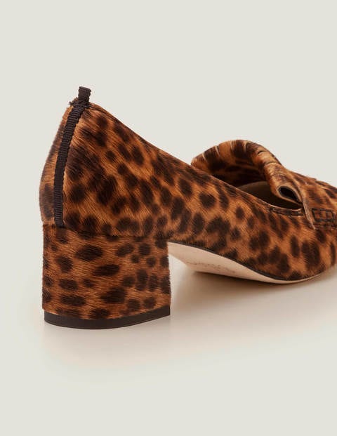 Victoria Mid Heel Loafers - Tan Leopard Victoria Mid Heel Loafers - Tan Leopard