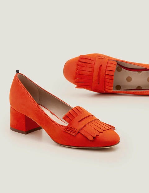 Mocassins à talons mi-hauts Victoria - Orange crépuscule Mocassins à talons mi-hauts Victoria - Orange crépuscule