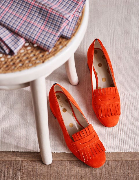 Mocassins à talons mi-hauts Victoria - Orange crépuscule Mocassins à talons mi-hauts Victoria - Orange crépuscule