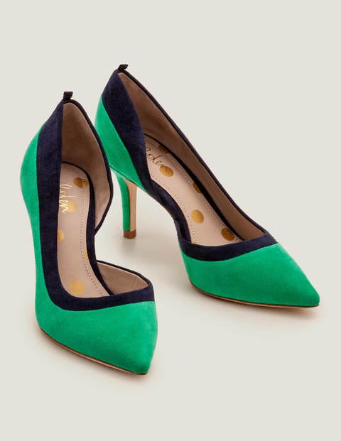 navy mid heel shoes