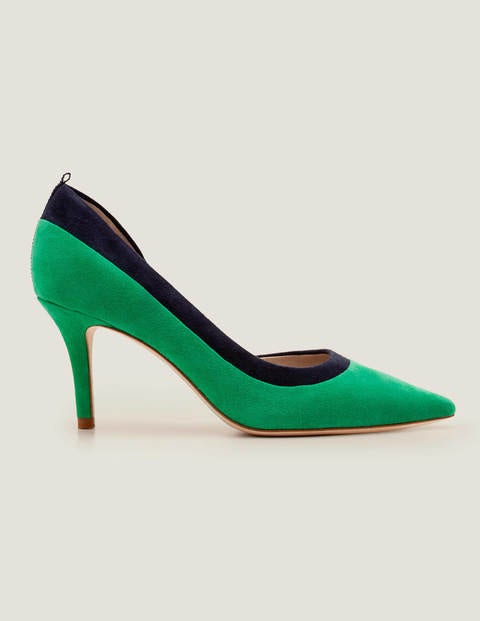 Sophia Mid Heels - Rich Emerald/Navy Sophia Mid Heels - Rich Emerald/Navy