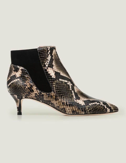 Elsworth Stiefeletten mit Kitten-Absatz - Bunt, Schlangenoptik Elsworth Stiefeletten mit Kitten-Absatz - Bunt, Schlangenoptik