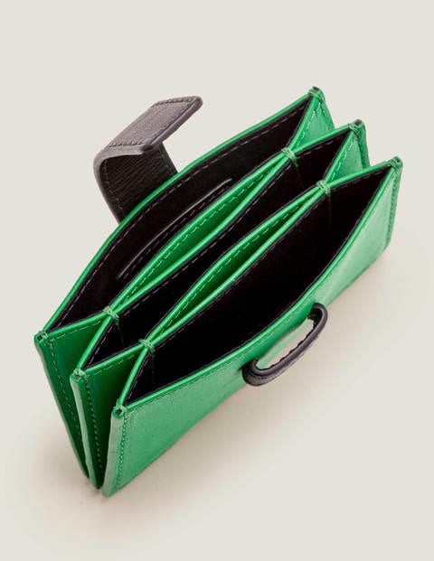 Kartenhalter aus Leder - Sattes Smaragdgrün/Navy Kartenhalter aus Leder - Sattes Smaragdgrün/Navy