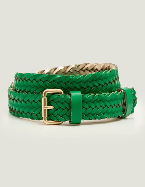 Ceinture en cuir tissé - Émeraude profond Ceinture en cuir tissé - Émeraude profond