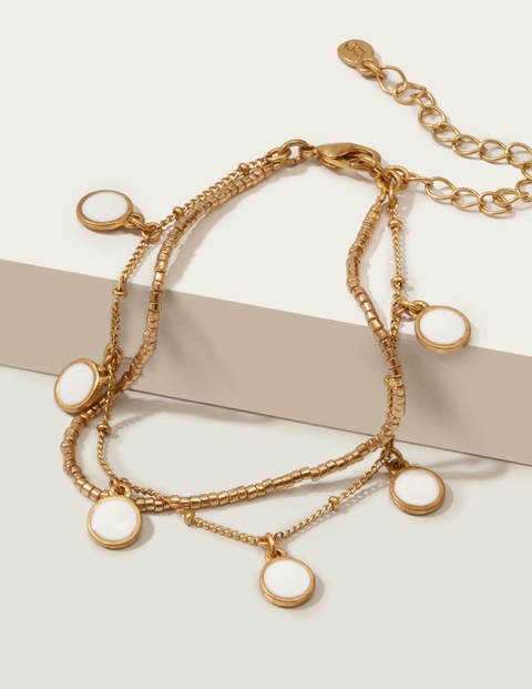 Enamel Bracelet - Gold Metallic/Ivory Enamel Bracelet - Gold Metallic/Ivory
