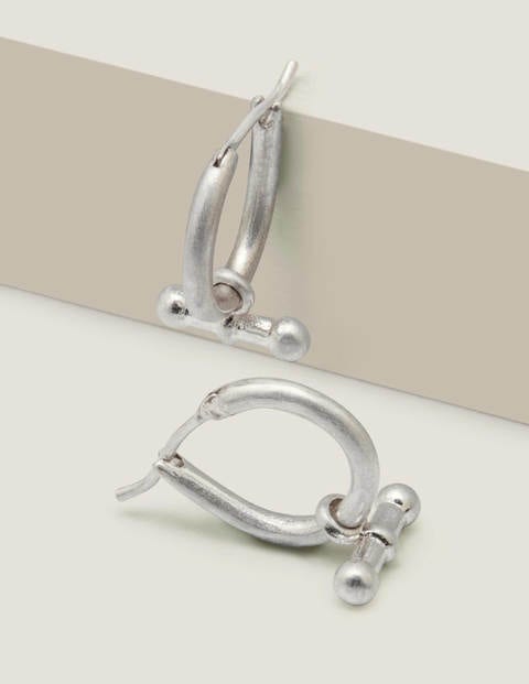 Bar Hoops - Silver Metallic Bar Hoops - Silver Metallic