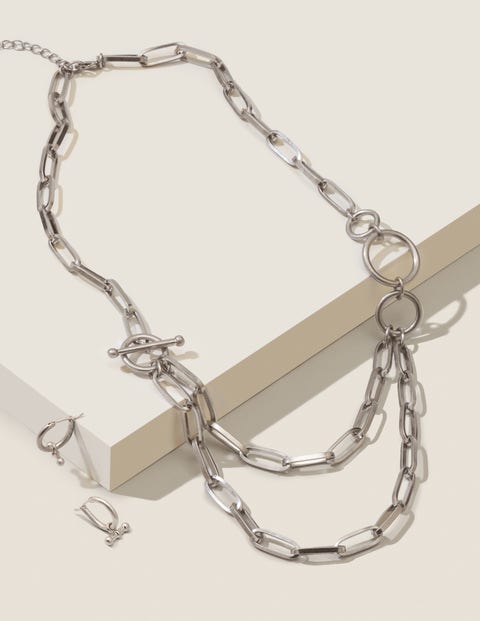 Bar Hoops - Silver Metallic Bar Hoops - Silver Metallic