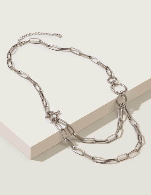 Bar Necklace - Silver Metallic Bar Necklace - Silver Metallic