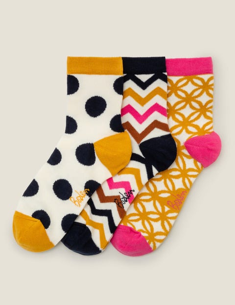 Knöchelsocken Im 3Er-Pack - Sonnengelb, Bunt Knöchelsocken Im 3Er-Pack - Sonnengelb, Bunt