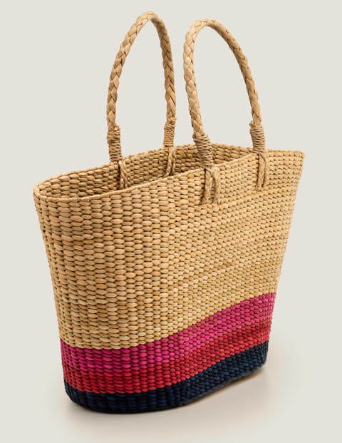 Ceres Straw Basket Bag - Navy Multi Ceres Straw Basket Bag - Navy Multi