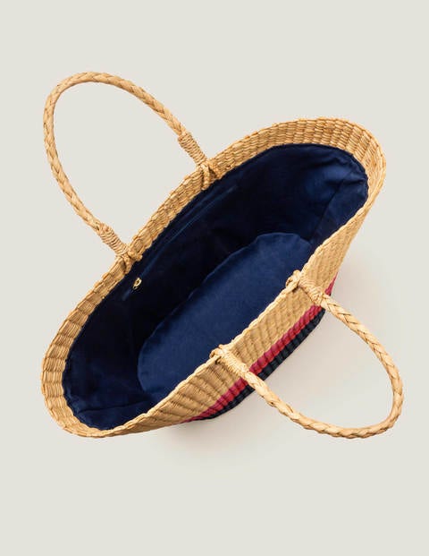 Ceres Straw Basket Bag - Navy Multi Ceres Straw Basket Bag - Navy Multi