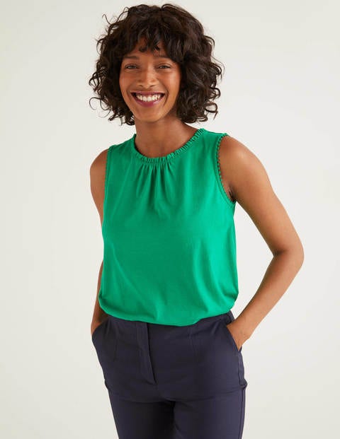 Frill Jersey Tank - Rich Emerald Frill Jersey Tank - Rich Emerald