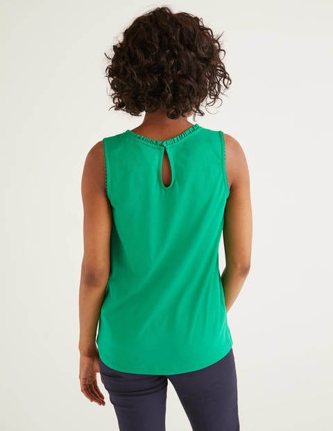 Frill Jersey Tank - Rich Emerald Frill Jersey Tank - Rich Emerald