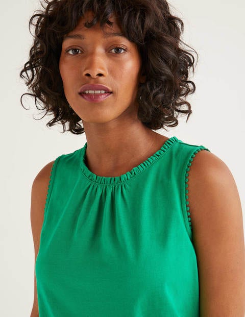 Frill Jersey Tank - Rich Emerald Frill Jersey Tank - Rich Emerald