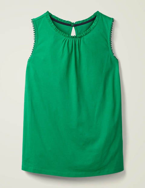 Frill Jersey Tank - Rich Emerald Frill Jersey Tank - Rich Emerald
