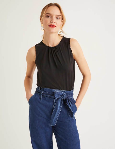 Frill Jersey Vest - Black Frill Jersey Vest - Black