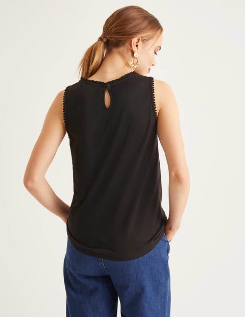 Frill Jersey Vest - Black Frill Jersey Vest - Black