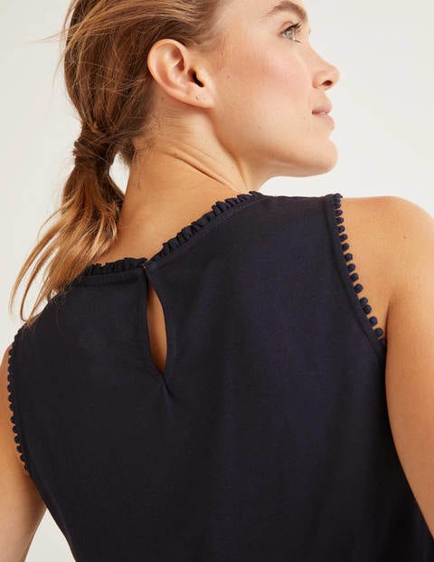 Frill Jersey Tank - Navy Frill Jersey Tank - Navy