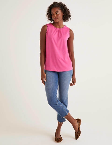 Frill Jersey Vest - Pop Pansy Frill Jersey Vest - Pop Pansy