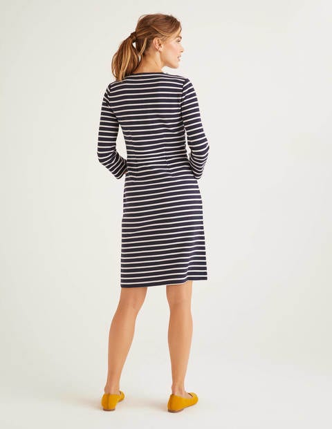 Bronte Ottoman Dress - Navy/Ivory Bronte Ottoman Dress - Navy/Ivory