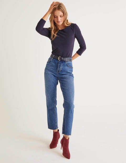 Double Layer Scoop Back Top - Navy Double Layer Scoop Back Top - Navy