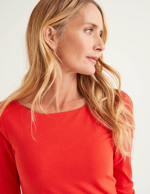 Double Layer Scoop Back Top - Post Box Red Double Layer Scoop Back Top - Post Box Red