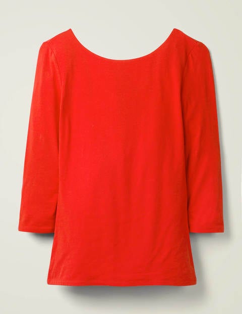 Double Layer Scoop Back Top - Post Box Red Double Layer Scoop Back Top - Post Box Red