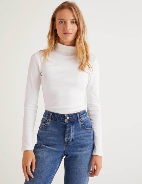 Essential Roll Neck - White Essential Roll Neck - White
