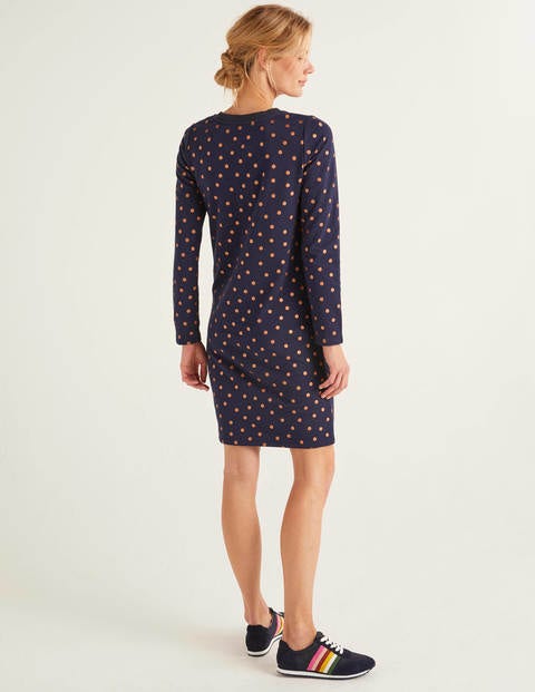 Sweatshirt Dress - Navy, Scattered Dot Small Sweatshirt Dress - Navy, Scattered Dot Small